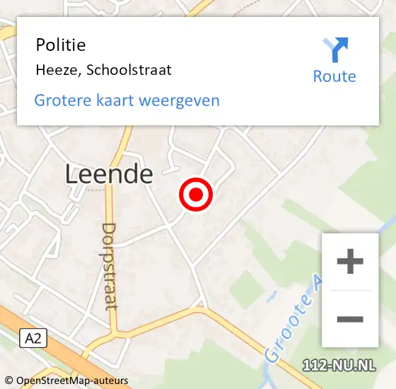 Locatie op kaart van de 112 melding: Politie Heeze, Schoolstraat op 27 maart 2022 22:19