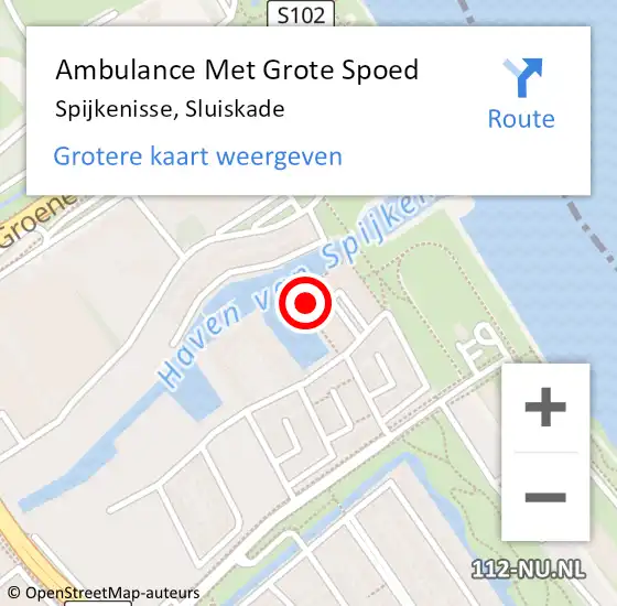 Locatie op kaart van de 112 melding: Ambulance Met Grote Spoed Naar Spijkenisse, Sluiskade op 27 maart 2022 22:49