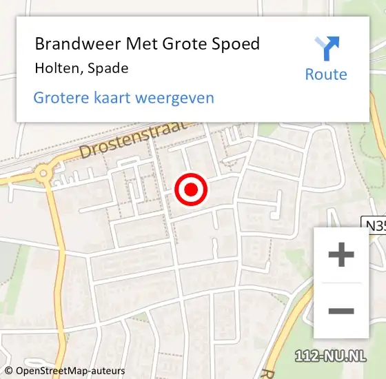 Locatie op kaart van de 112 melding: Brandweer Met Grote Spoed Naar Holten, Spade op 28 maart 2022 00:48