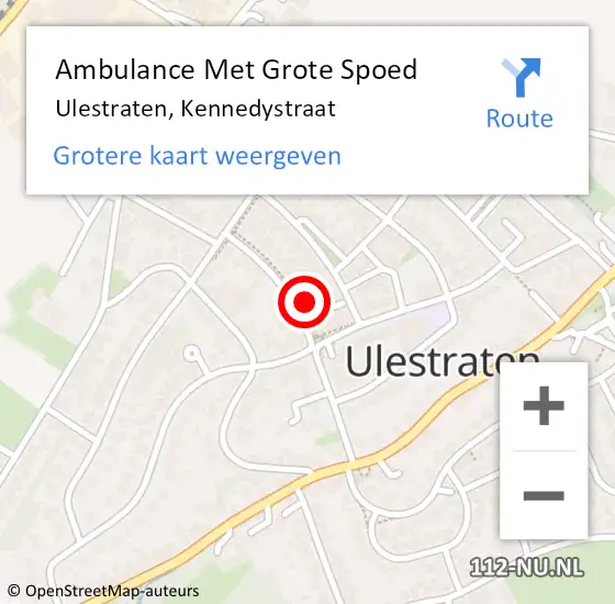 Locatie op kaart van de 112 melding: Ambulance Met Grote Spoed Naar Ulestraten, Kennedystraat op 12 juli 2014 12:53