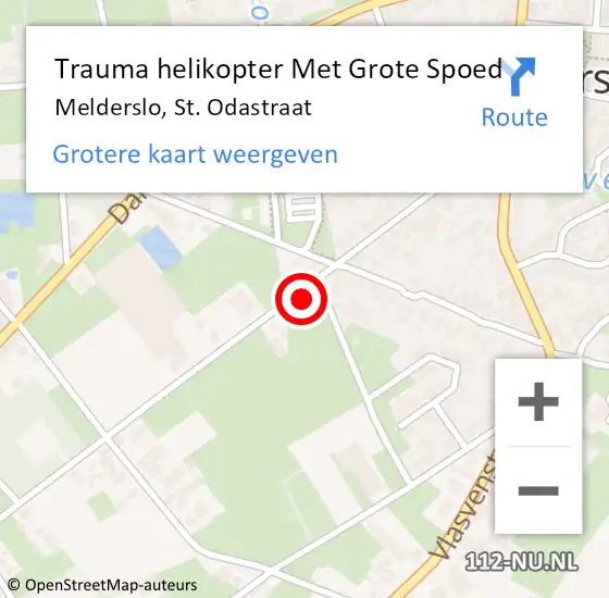 Locatie op kaart van de 112 melding: Trauma helikopter Met Grote Spoed Naar Melderslo, St. Odastraat op 28 maart 2022 01:13
