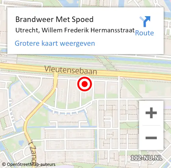 Locatie op kaart van de 112 melding: Brandweer Met Spoed Naar Utrecht, Willem Frederik Hermansstraat op 28 maart 2022 01:58