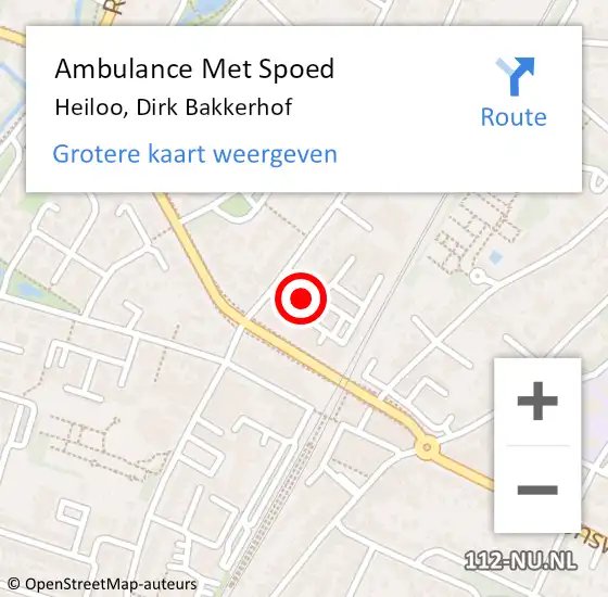 Locatie op kaart van de 112 melding: Ambulance Met Spoed Naar Heiloo, Dirk Bakkerhof op 28 maart 2022 04:30