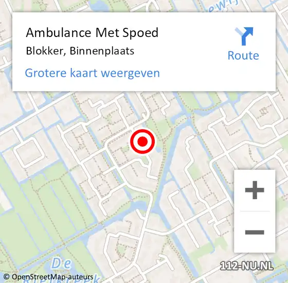Locatie op kaart van de 112 melding: Ambulance Met Spoed Naar Blokker, Binnenplaats op 28 maart 2022 05:13