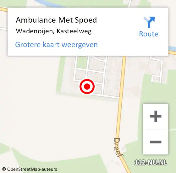 Locatie op kaart van de 112 melding: Ambulance Met Spoed Naar Wadenoijen, Kasteelweg op 28 maart 2022 05:21