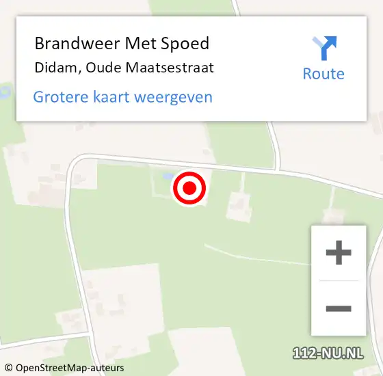 Locatie op kaart van de 112 melding: Brandweer Met Spoed Naar Didam, Oude Maatsestraat op 28 maart 2022 06:32