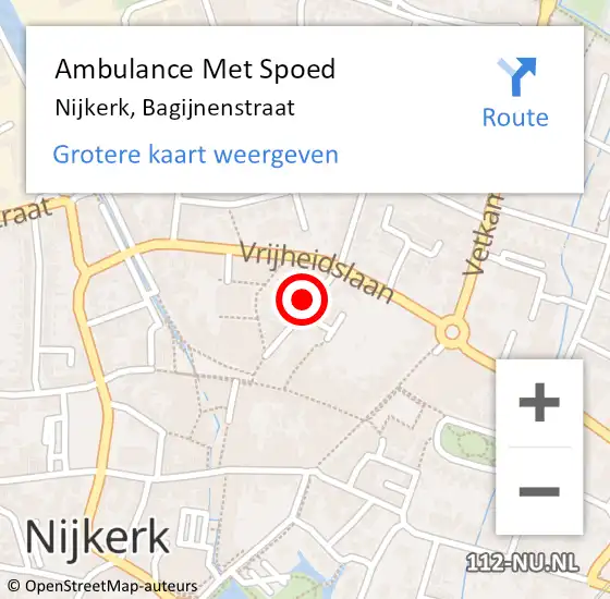 Locatie op kaart van de 112 melding: Ambulance Met Spoed Naar Nijkerk, Bagijnenstraat op 28 maart 2022 06:57