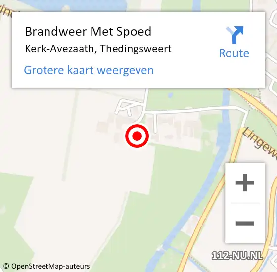 Locatie op kaart van de 112 melding: Brandweer Met Spoed Naar Kerk-Avezaath, Thedingsweert op 28 maart 2022 07:35