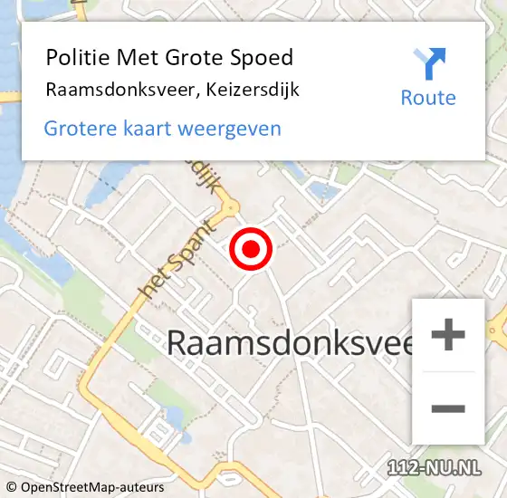 Locatie op kaart van de 112 melding: Politie Met Grote Spoed Naar Raamsdonksveer, Keizersdijk op 28 maart 2022 08:06