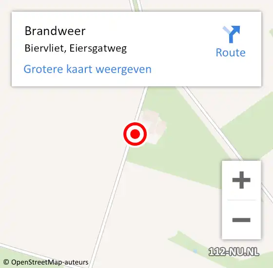 Locatie op kaart van de 112 melding: Brandweer Biervliet, Eiersgatweg op 28 maart 2022 08:27