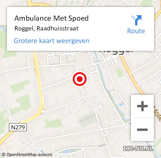 Locatie op kaart van de 112 melding: Ambulance Met Spoed Naar Roggel, Raadhuisstraat op 12 juli 2014 13:15