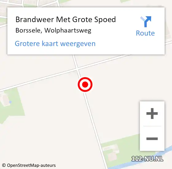 Locatie op kaart van de 112 melding: Brandweer Met Grote Spoed Naar Borssele, Wolphaartsweg op 28 maart 2022 08:46