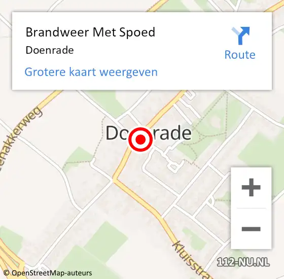 Locatie op kaart van de 112 melding: Brandweer Met Spoed Naar Doenrade op 28 maart 2022 09:08