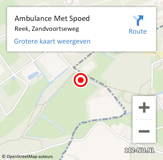 Locatie op kaart van de 112 melding: Ambulance Met Spoed Naar Reek, Zandvoortseweg op 12 juli 2014 13:21