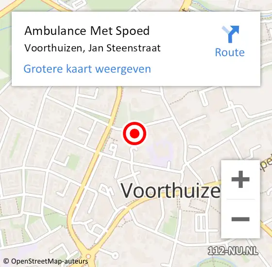 Locatie op kaart van de 112 melding: Ambulance Met Spoed Naar Voorthuizen, Jan Steenstraat op 28 maart 2022 09:46