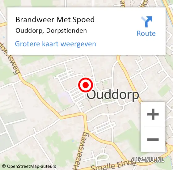 Locatie op kaart van de 112 melding: Brandweer Met Spoed Naar Ouddorp, Dorpstienden op 28 maart 2022 10:35