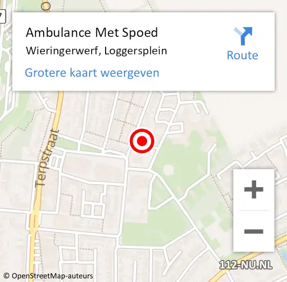 Locatie op kaart van de 112 melding: Ambulance Met Spoed Naar Wieringerwerf, Loggersplein op 28 maart 2022 10:54