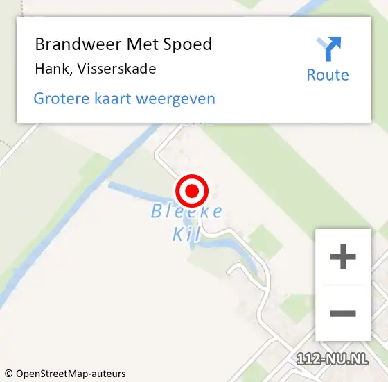 Locatie op kaart van de 112 melding: Brandweer Met Spoed Naar Hank, Visserskade op 28 maart 2022 11:45