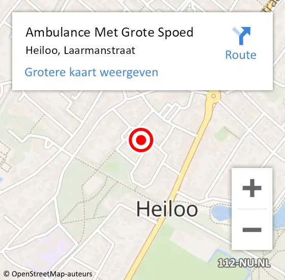 Locatie op kaart van de 112 melding: Ambulance Met Grote Spoed Naar Heiloo, Laarmanstraat op 28 maart 2022 11:58