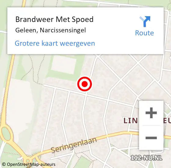 Locatie op kaart van de 112 melding: Brandweer Met Spoed Naar Geleen, Narcissensingel op 28 maart 2022 12:13