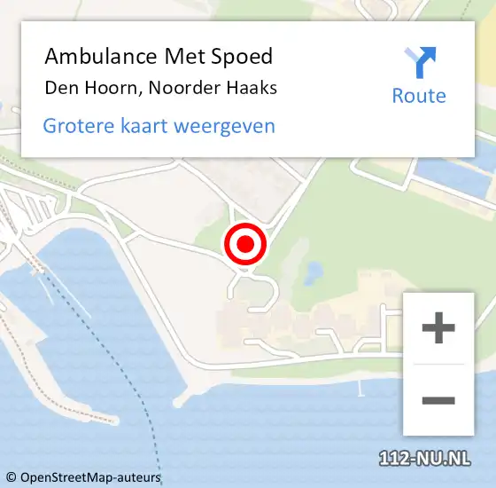 Locatie op kaart van de 112 melding: Ambulance Met Spoed Naar Den Hoorn, Noorder Haaks op 28 maart 2022 12:31