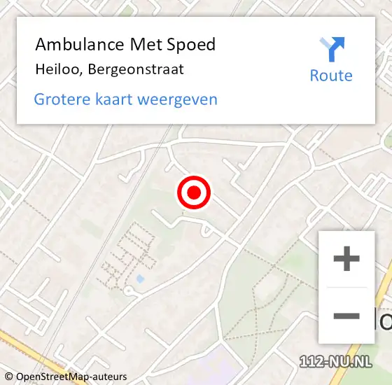 Locatie op kaart van de 112 melding: Ambulance Met Spoed Naar Heiloo, Bergeonstraat op 28 maart 2022 12:32