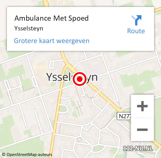 Locatie op kaart van de 112 melding: Ambulance Met Spoed Naar Ysselsteyn op 28 maart 2022 13:01