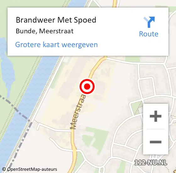 Locatie op kaart van de 112 melding: Brandweer Met Spoed Naar Bunde, Meerstraat op 28 maart 2022 13:23