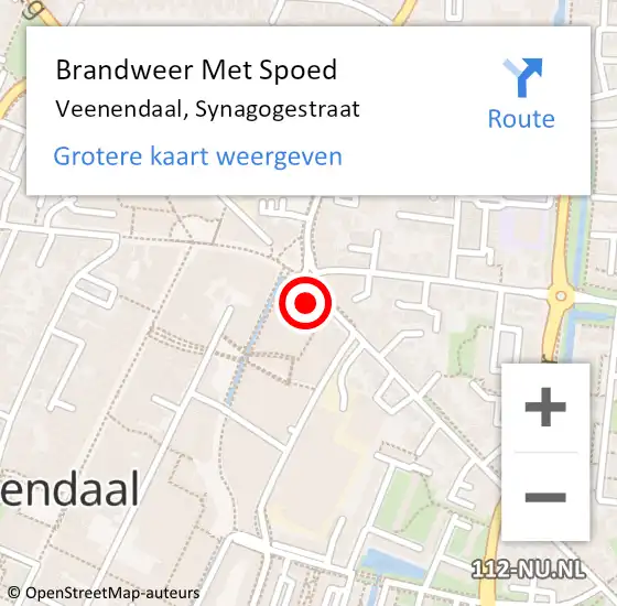 Locatie op kaart van de 112 melding: Brandweer Met Spoed Naar Veenendaal, Synagogestraat op 28 maart 2022 13:40