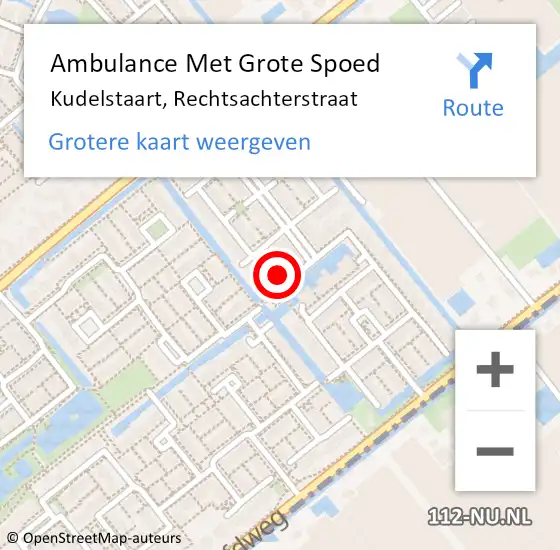 Locatie op kaart van de 112 melding: Ambulance Met Grote Spoed Naar Kudelstaart, Rechtsachterstraat op 28 maart 2022 13:43