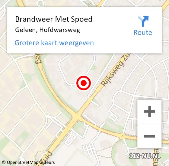 Locatie op kaart van de 112 melding: Brandweer Met Spoed Naar Geleen, Hofdwarsweg op 28 maart 2022 13:59