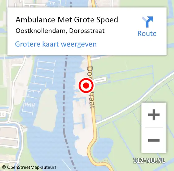 Locatie op kaart van de 112 melding: Ambulance Met Grote Spoed Naar Oostknollendam, Dorpsstraat op 28 maart 2022 13:59