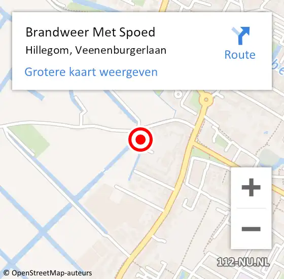 Locatie op kaart van de 112 melding: Brandweer Met Spoed Naar Hillegom, Veenenburgerlaan op 28 maart 2022 14:05