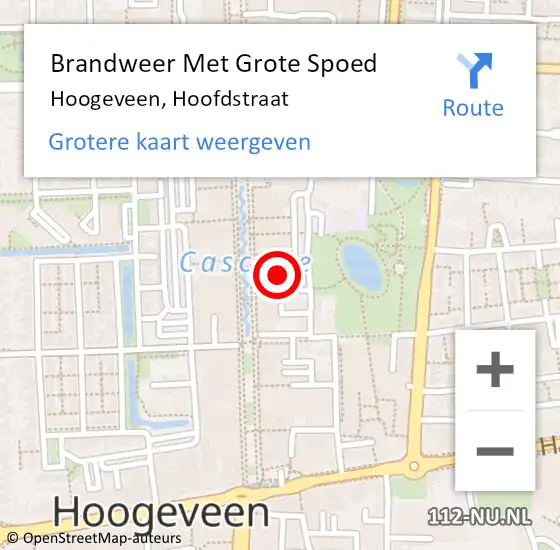 Locatie op kaart van de 112 melding: Brandweer Met Grote Spoed Naar Hoogeveen, Hoofdstraat op 28 maart 2022 14:13