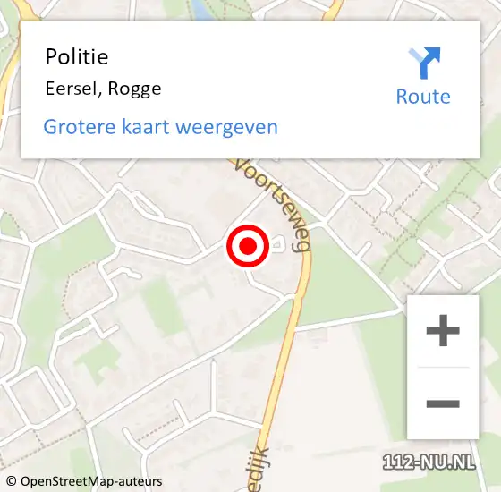 Locatie op kaart van de 112 melding: Politie Eersel, Rogge op 28 maart 2022 14:13