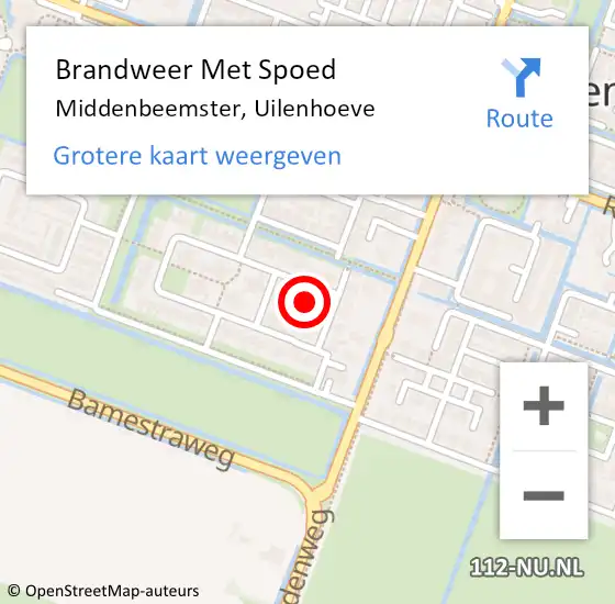 Locatie op kaart van de 112 melding: Brandweer Met Spoed Naar Middenbeemster, Uilenhoeve op 28 maart 2022 14:19