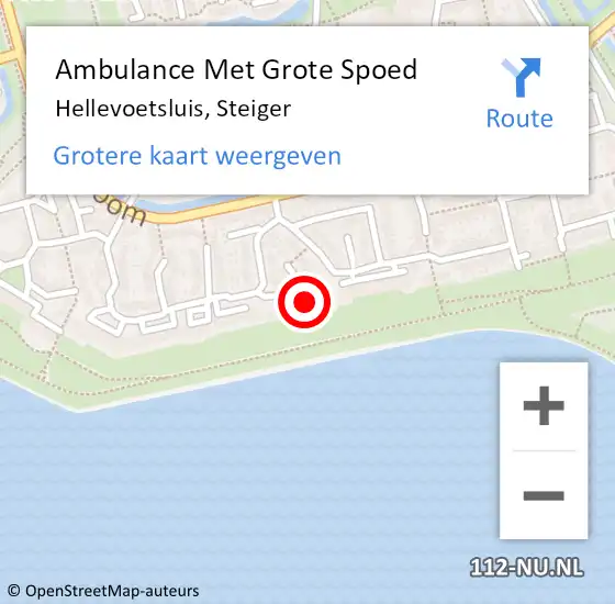 Locatie op kaart van de 112 melding: Ambulance Met Grote Spoed Naar Hellevoetsluis, Steiger op 28 maart 2022 14:24