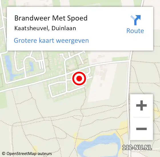 Locatie op kaart van de 112 melding: Brandweer Met Spoed Naar Kaatsheuvel, Duinlaan op 28 maart 2022 14:37