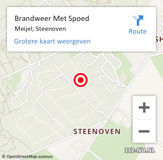 Locatie op kaart van de 112 melding: Brandweer Met Spoed Naar Meijel, Steenoven op 28 maart 2022 14:43