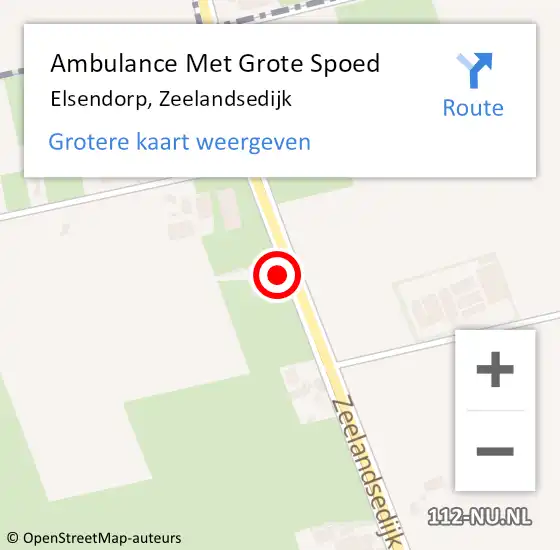 Locatie op kaart van de 112 melding: Ambulance Met Grote Spoed Naar Elsendorp, Zeelandsedijk op 12 juli 2014 14:11