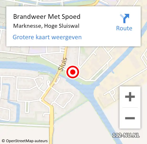 Locatie op kaart van de 112 melding: Brandweer Met Spoed Naar Marknesse, Hoge Sluiswal op 28 maart 2022 15:11