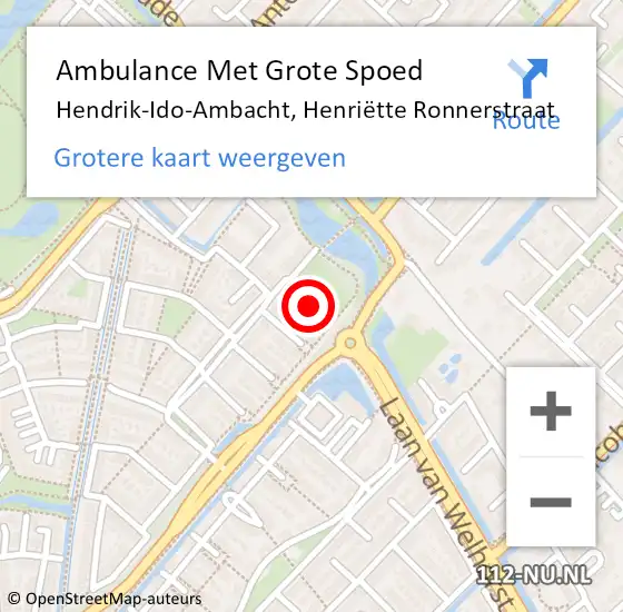 Locatie op kaart van de 112 melding: Ambulance Met Grote Spoed Naar Hendrik-Ido-Ambacht, Henriëtte Ronnerstraat op 28 maart 2022 15:42