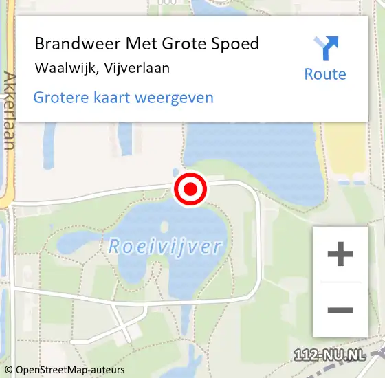 Locatie op kaart van de 112 melding: Brandweer Met Grote Spoed Naar Waalwijk, Vijverlaan op 28 maart 2022 15:56