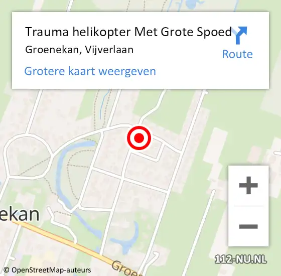 Locatie op kaart van de 112 melding: Trauma helikopter Met Grote Spoed Naar Groenekan, Vijverlaan op 28 maart 2022 15:57