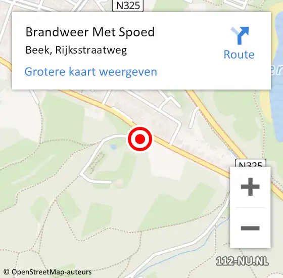 Locatie op kaart van de 112 melding: Brandweer Met Spoed Naar Beek, Rijksstraatweg op 28 maart 2022 16:48