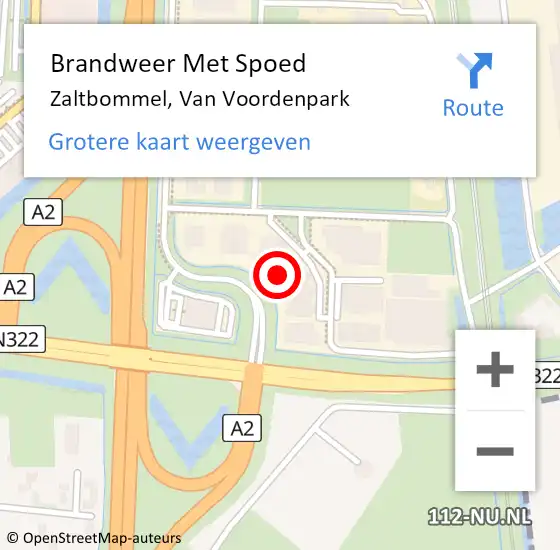 Locatie op kaart van de 112 melding: Brandweer Met Spoed Naar Zaltbommel, Van Voordenpark op 28 maart 2022 16:53