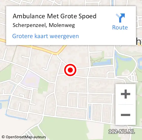 Locatie op kaart van de 112 melding: Ambulance Met Grote Spoed Naar Scherpenzeel, Molenweg op 28 maart 2022 17:13