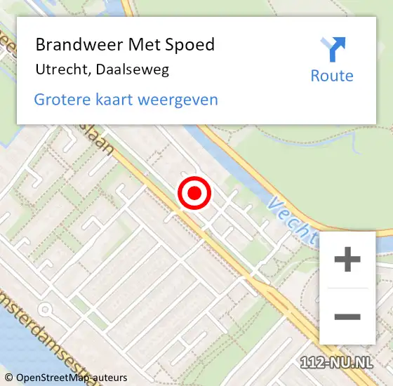 Locatie op kaart van de 112 melding: Brandweer Met Spoed Naar Utrecht, Daalseweg op 28 maart 2022 17:29