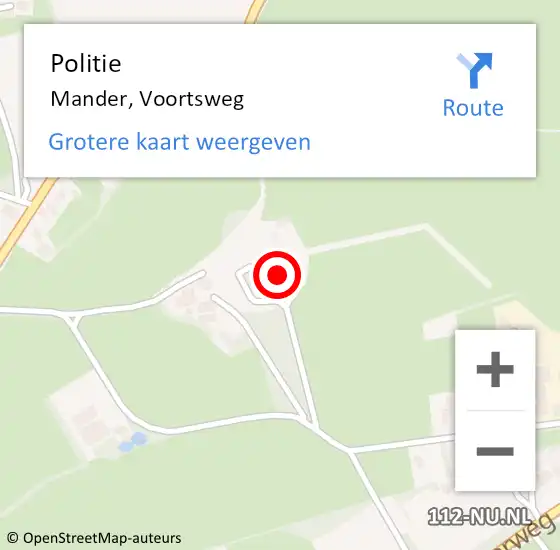 Locatie op kaart van de 112 melding: Politie Mander, Voortsweg op 28 maart 2022 18:28