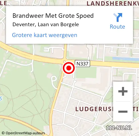 Locatie op kaart van de 112 melding: Brandweer Met Grote Spoed Naar Deventer, Laan van Borgele op 28 maart 2022 19:10
